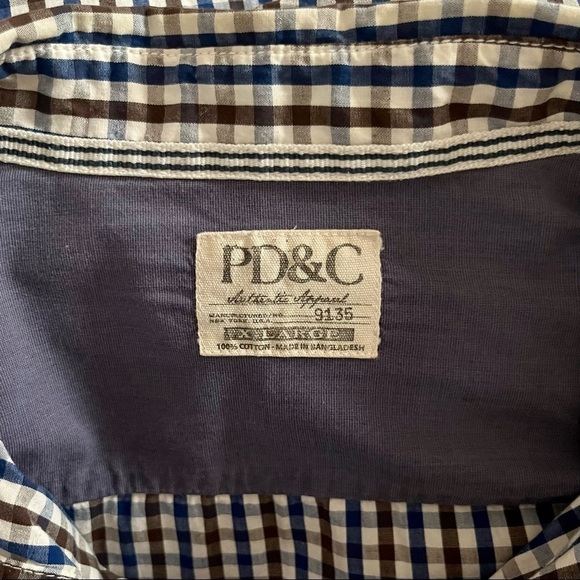 PD&C Plaid Button Down Long Sleeve Shirt XL - Picture 4 of 4